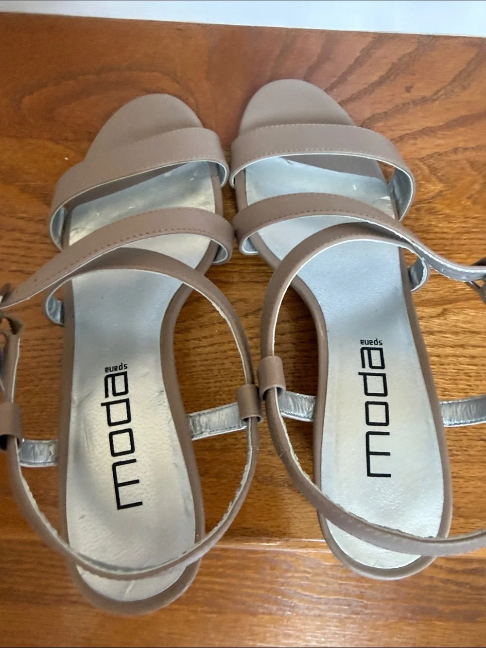 Moda Neutral Taupe Crisscross Sandals